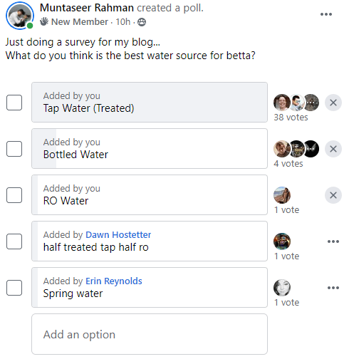 water source betta poll